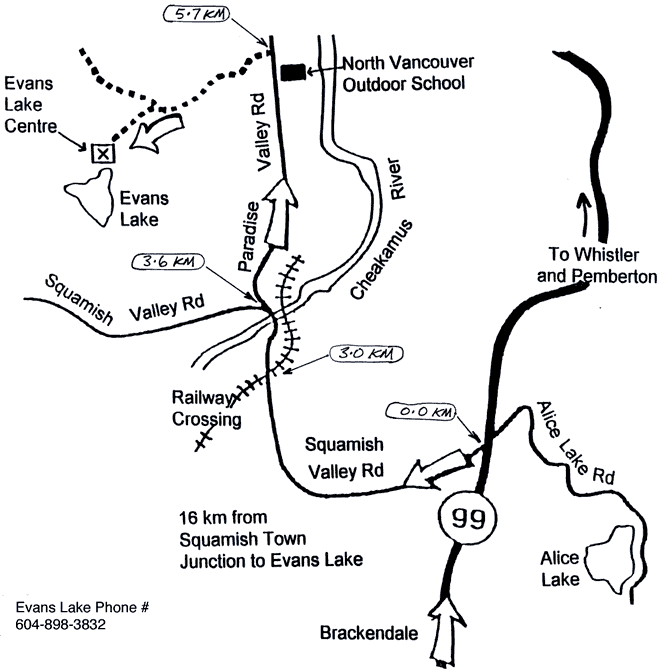 Evans Lake map